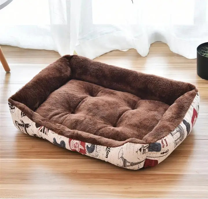 Large Square Dog Bed – Warm Soft Nest for Small Medium and Large Pets