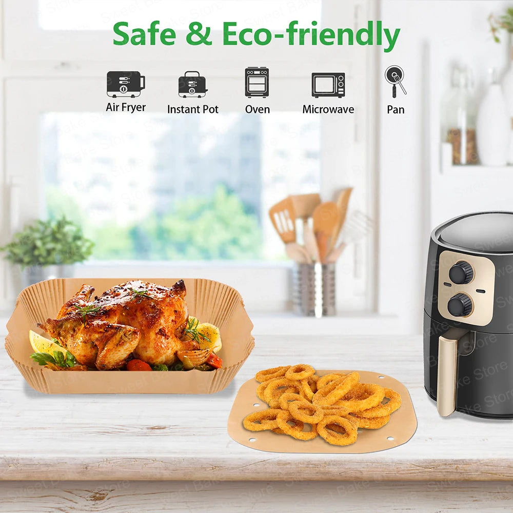 Perforated Parchment Paper – 20cm Square Non-Stick Mat for Air Fryers