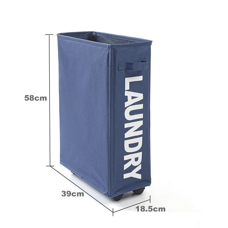 Rolling Laundry Basket – Large Capacity Waterproof Hamper for Yoga Storage