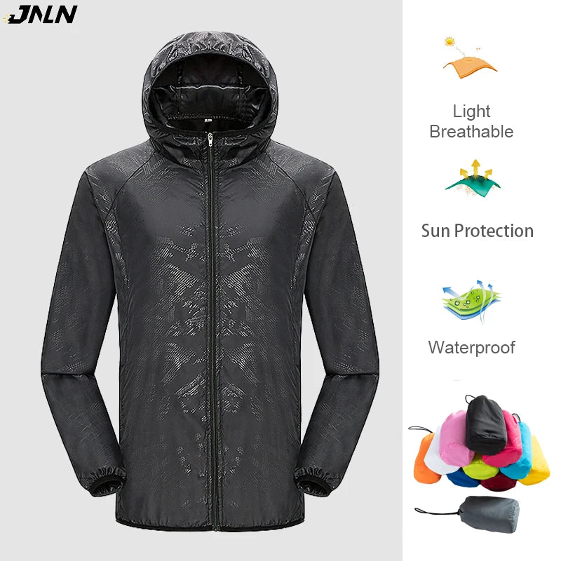 Waterproof Hiking Jacket – Unisex Quick Dry Windbreaker for Outdoor Trekking
