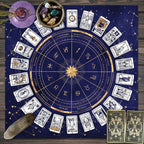 Zodiac Tarot Card Tablecloth – Velvet Divination Mat for Fortune Telling