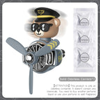 Pilot Bear Car Air Freshener – Cartoon Vent Clip for Interior Decoration