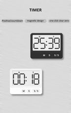 Digital Magnetic Countdown Timer – Large LCD Display for Kitchen and Study