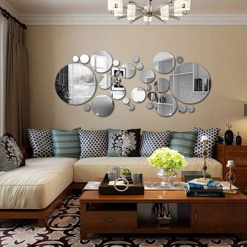 3D Acrylic Round Mirror Wall Stickers – DIY Home Decor for Bedroom Bathroom