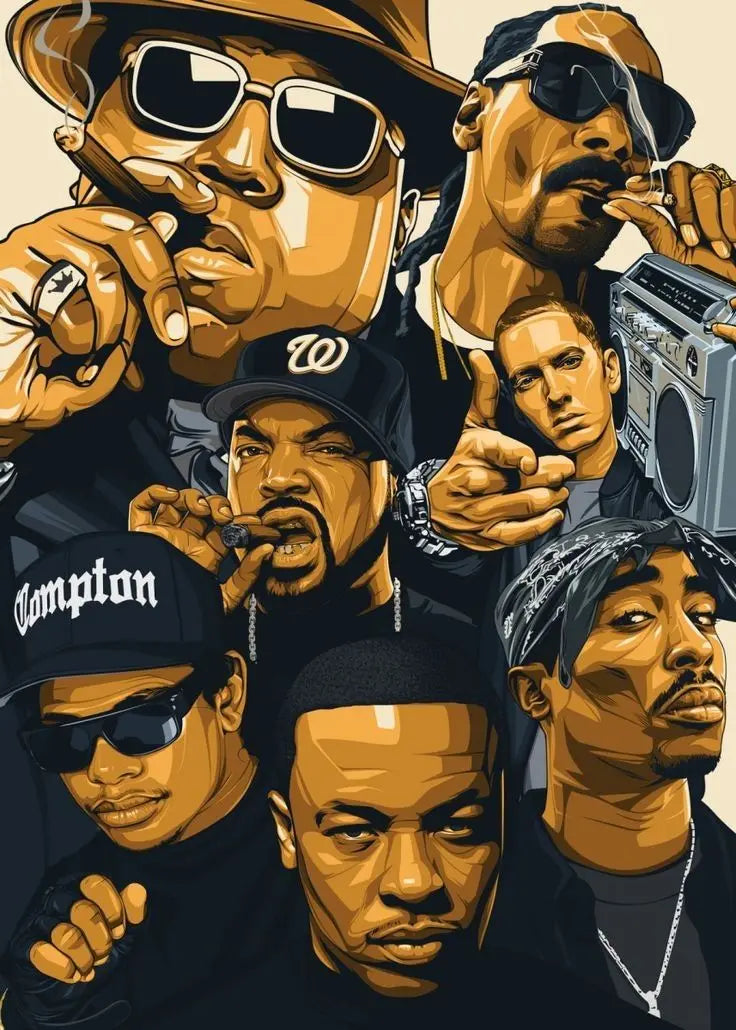 Hip Hop Canvas Wall Art – Notorious BIG and Tupac Poster for Home Decor