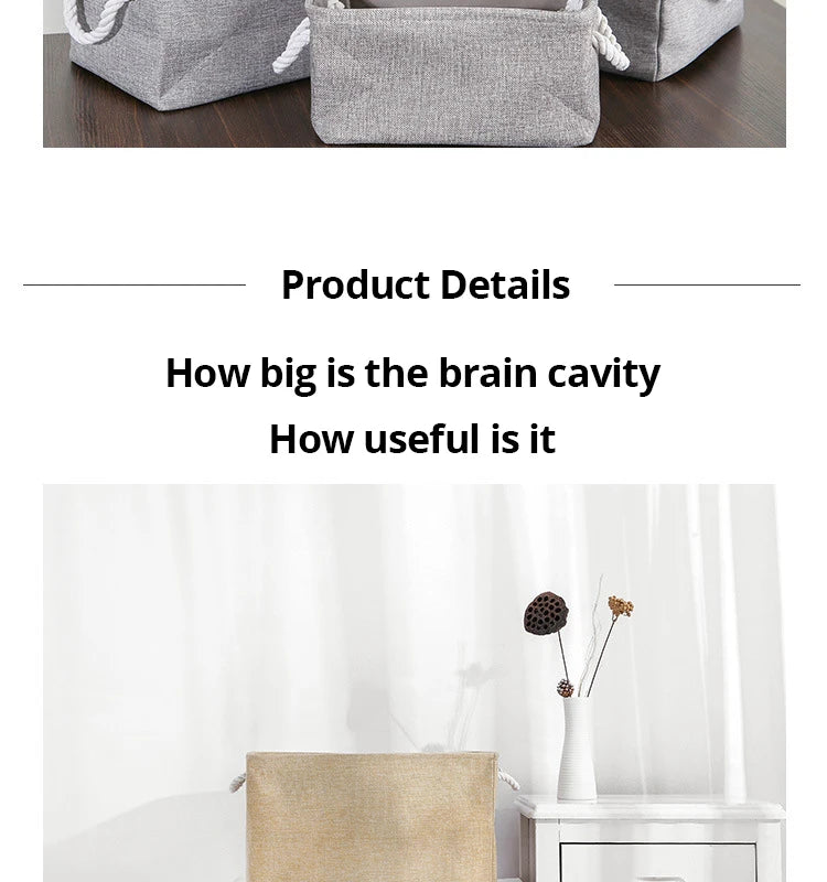 Linen Folding Storage Basket – Fabric Organizer for Wardrobe and Laundry