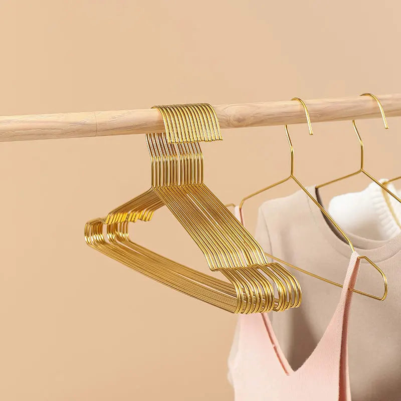 Gold Stainless Steel Coat Hangers – Durable Metal Closet Organizers for Home