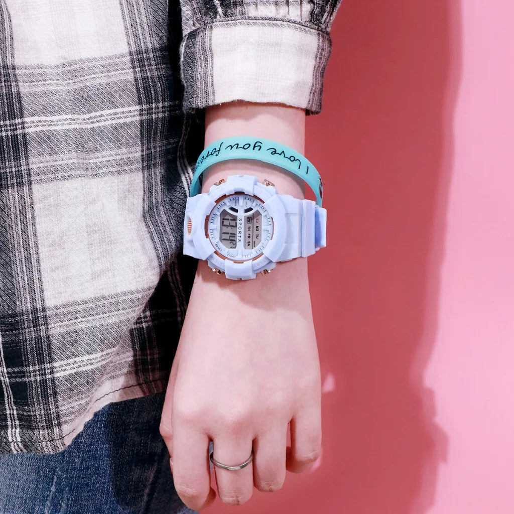 Digital LED Sport Watch – Waterproof Countdown Timer for Women