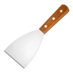 Stainless Steel Oblique Spatula – Wooden Handle for Grilling and Cooking