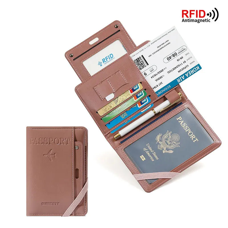 RFID Passport Holder Wallet – Anti-Theft Travel Organizer for Men and Women