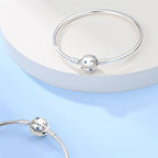925 Sterling Silver Charm Bracelet – Adjustable Green Zircon for Birthday Gifts
