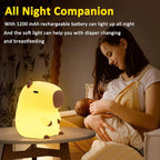 Silicone Capybara Night Light – Rechargeable Animal Bedside Lamp for Kids
