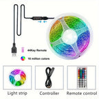 Bluetooth LED Strip Lights – RGB Color Changing Tape for TV Bedroom Lighting
