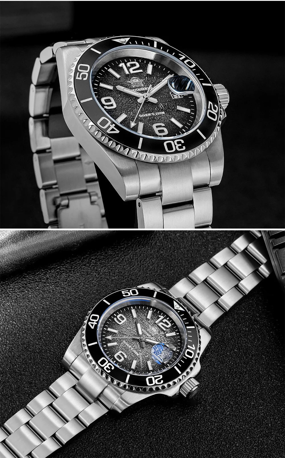 ADDIESDIVE 41mm Men's Diving Watch – Stainless Steel Quartz for Scuba Diving