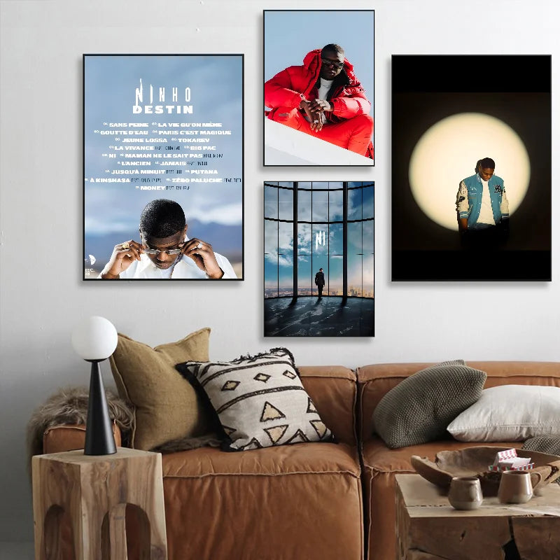 Ninho Rapper Wall Poster – Self-Adhesive Waterproof Art for Room Decor