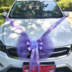 Silk Flower Wedding Car Decoration Kit – Floral Ribbons for Bridal Vehicles