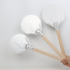 Perforated Aluminum Pizza Peel – Non-Slip Wooden Handle for Home Baking