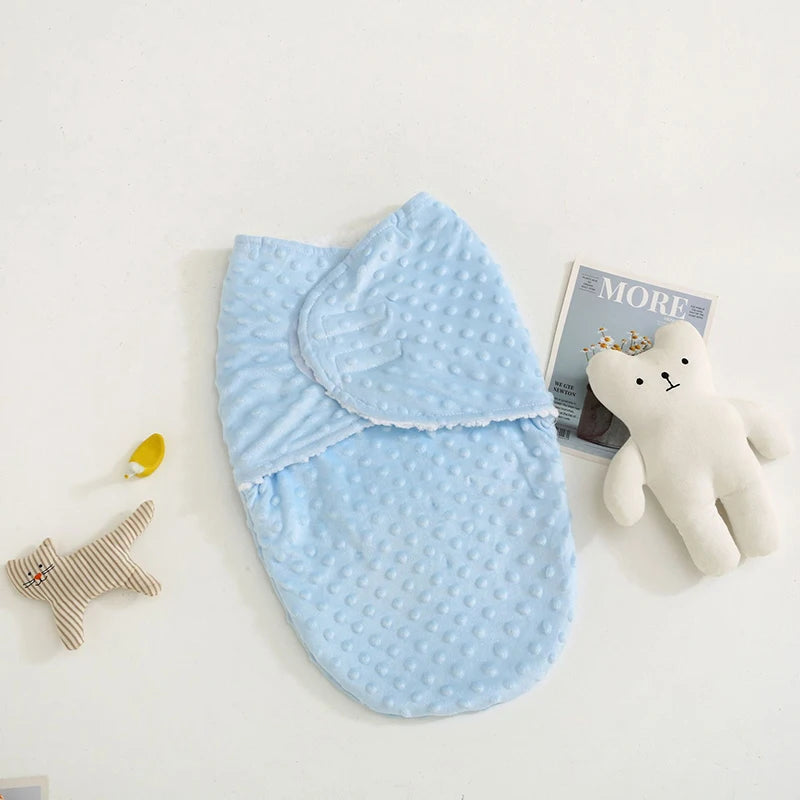 Velvet Baby Sleeping Bag – Hooded Anti-kick Swaddle for Newborn Sleep