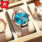Quartz Women's Watch – Milanese Mesh Band with Diamond Accents for Daily Wear