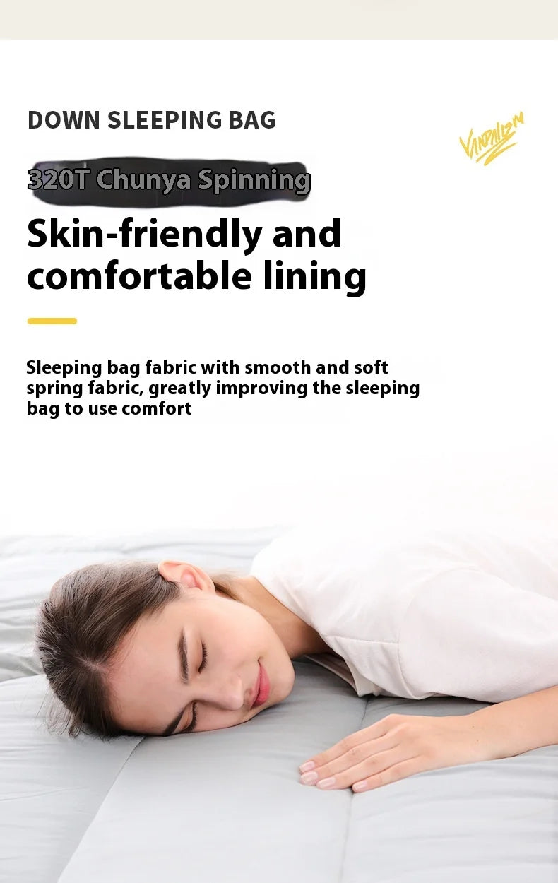 Stretchable Down Sleeping Bag – Ultralight Machine Washable for Camping