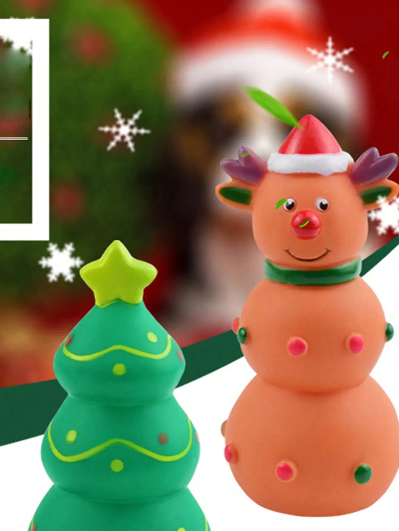 Durable Squeaky Dog Chew Toy – Christmas Themed Teeth Grinding Pet Gift