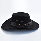 Faux Suede Western Cowboy Hat – Wide Brim Fedora for Party Cosplay