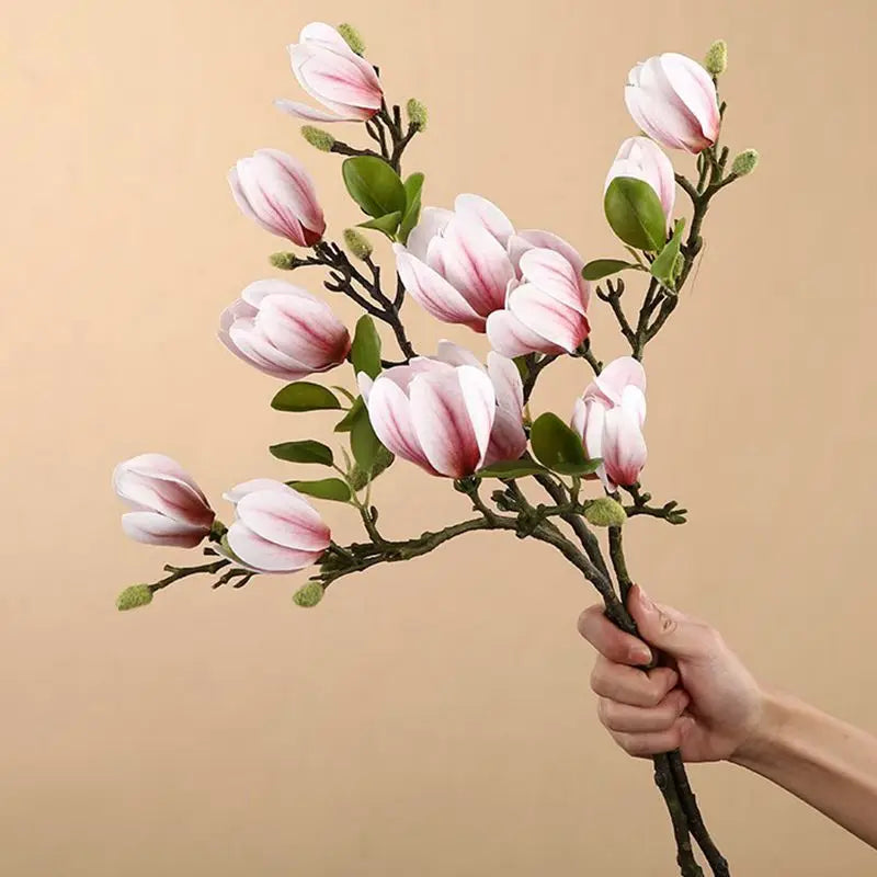 Artificial Silk Magnolia Flower – Realistic Floral Decor for Wedding Garden