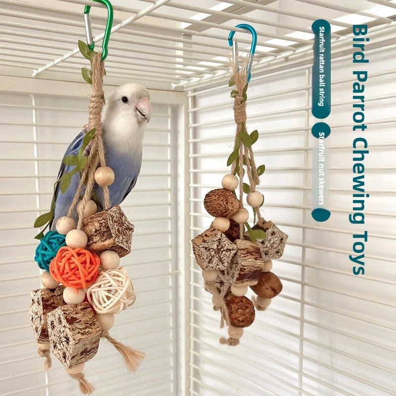 Cotton Rope Bird Chewing Toy – Bite Resistant Pinecone Toy for Parrot Training
