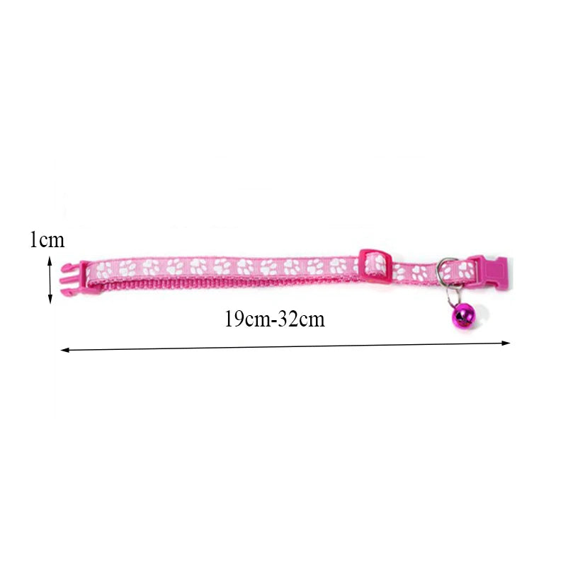 Printed Bell Pet Collar – Adjustable Safety Necklace for Cats and Small Dogs