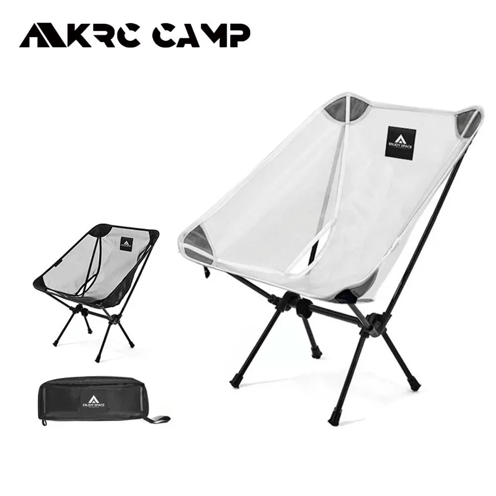 Portable Moon Camping Chair – Breathable Aluminum Mesh for Outdoor Fishing