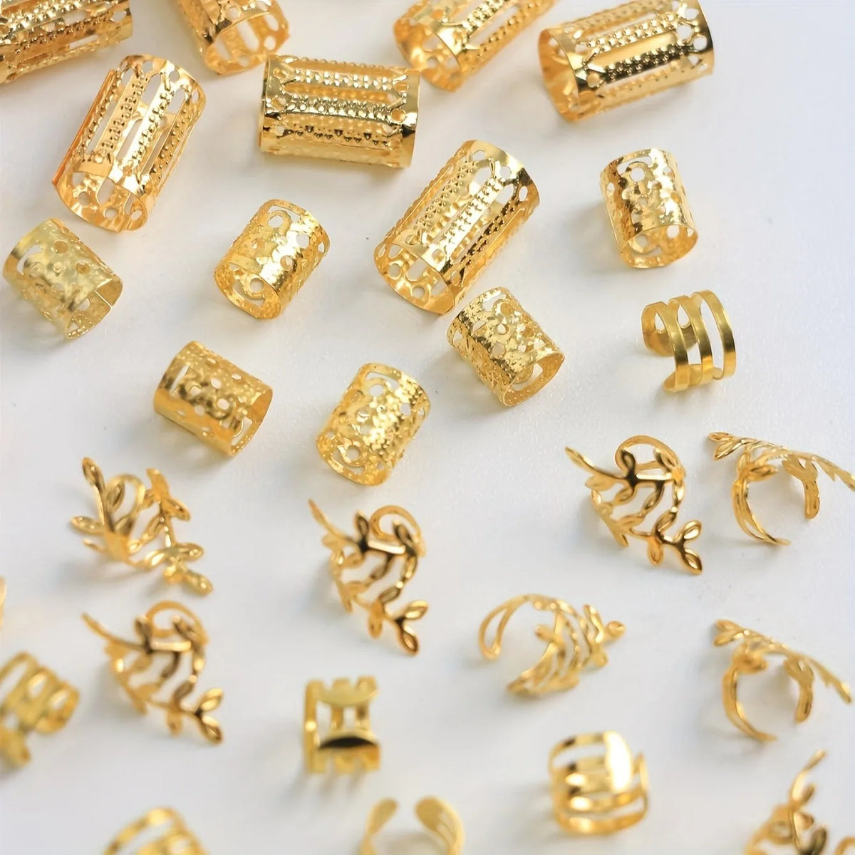 Hollow Out Hair Rings – Metal Jewelry Charms for Braids and Locs