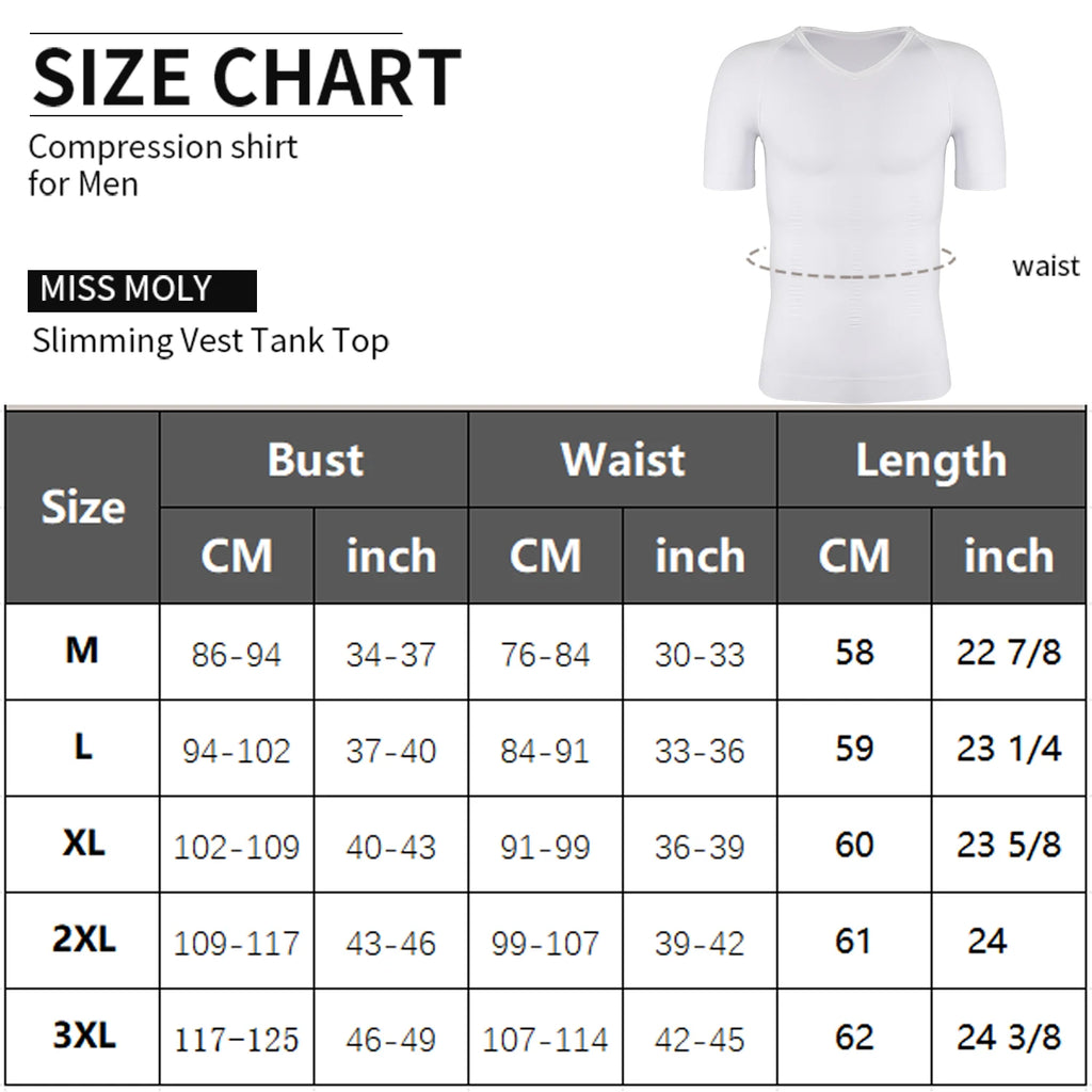 Men's Compression Shapewear Shirt – V-Neck Tummy Control for Fitness Workout