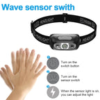Rechargeable LED Headlamp – Waterproof Motion Sensor Torch for Outdoor Camping