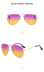 Double Bridge Aviator Sunglasses – Alloy Frame Gradient Lenses for Unisex Fashion