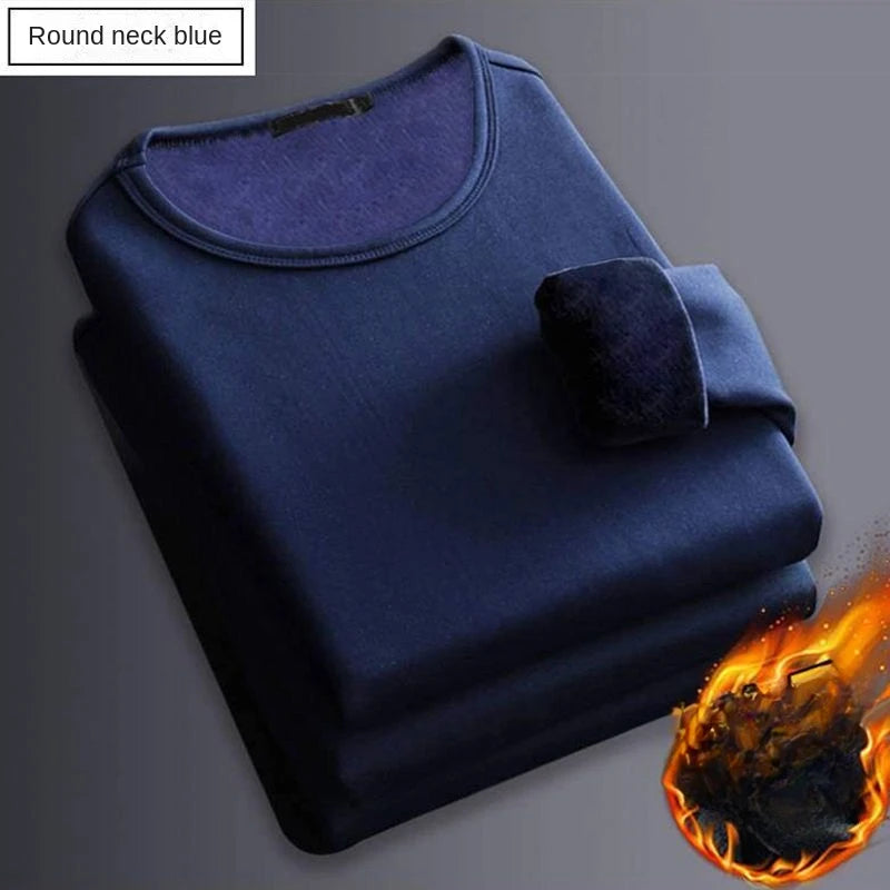 Thermal Fleece T-Shirt – Men's Long-Sleeved Velvet Padded Base Layer for Winter