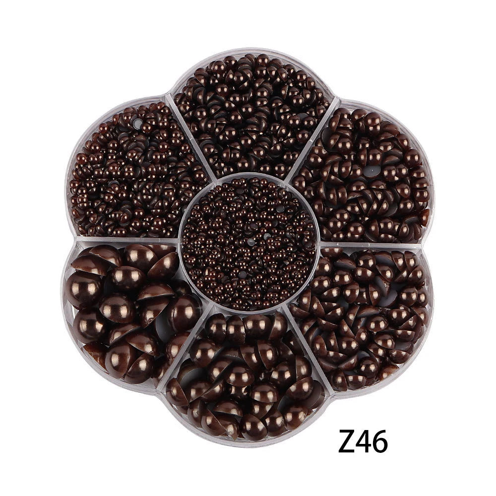 Half Round Flatback Pearl Beads – Assorted Sizes for DIY Jewelry and Nail Art