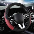 Faux Leather Steering Wheel Cover – 38cm Breathable Grip for Auto Interior
