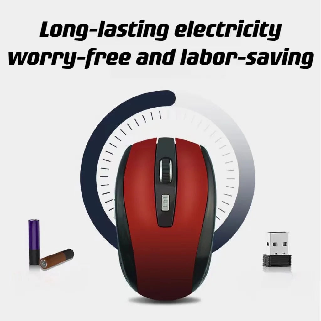 Ergonomic Wireless Optical Mouse – 6D Gaming Peripheral for PC Laptop