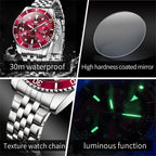 Stainless Steel Quartz Watch – Luminous Calendar Wristwatch for Business Men