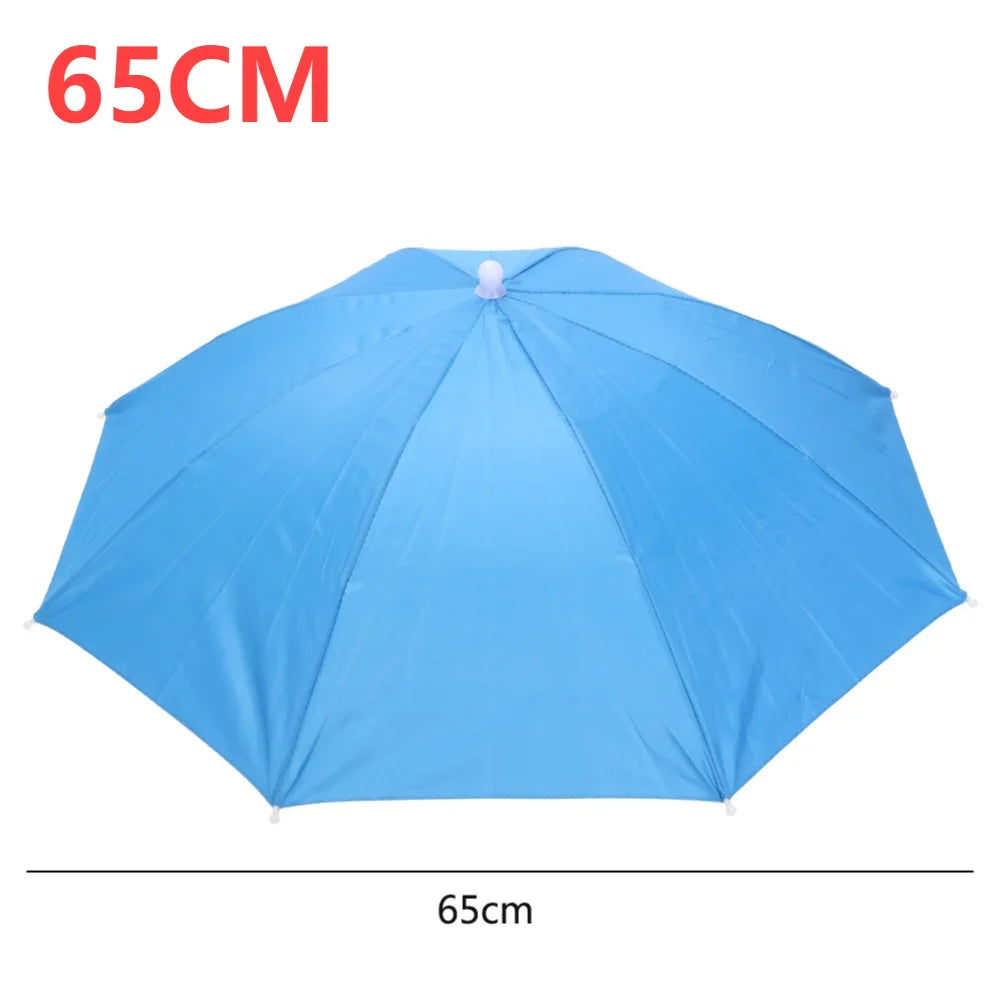 Hands-Free Umbrella Hat – Waterproof Sunscreen Headwear for Hiking and Camping