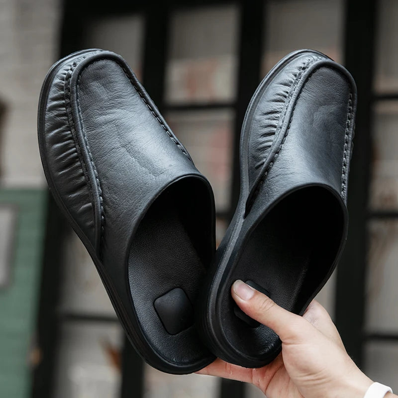 Men EVA Slip-On Flat Sandals – Lightweight Beach Shoes for Summer Casual Wear