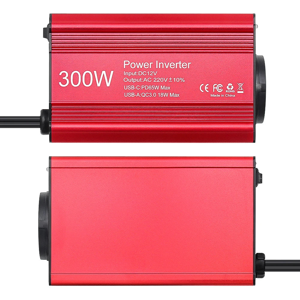 Car Power Inverter – 300W DC to AC Adapter for Road Trips and Travel