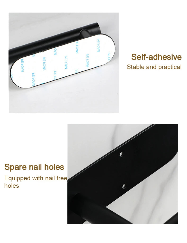 Stainless Steel Paper Towel Holder – Adhesive Wall Mount for Kitchen