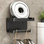 Wall Mounted Toilet Paper Holder – Plastic Storage Shelf for Bathroom