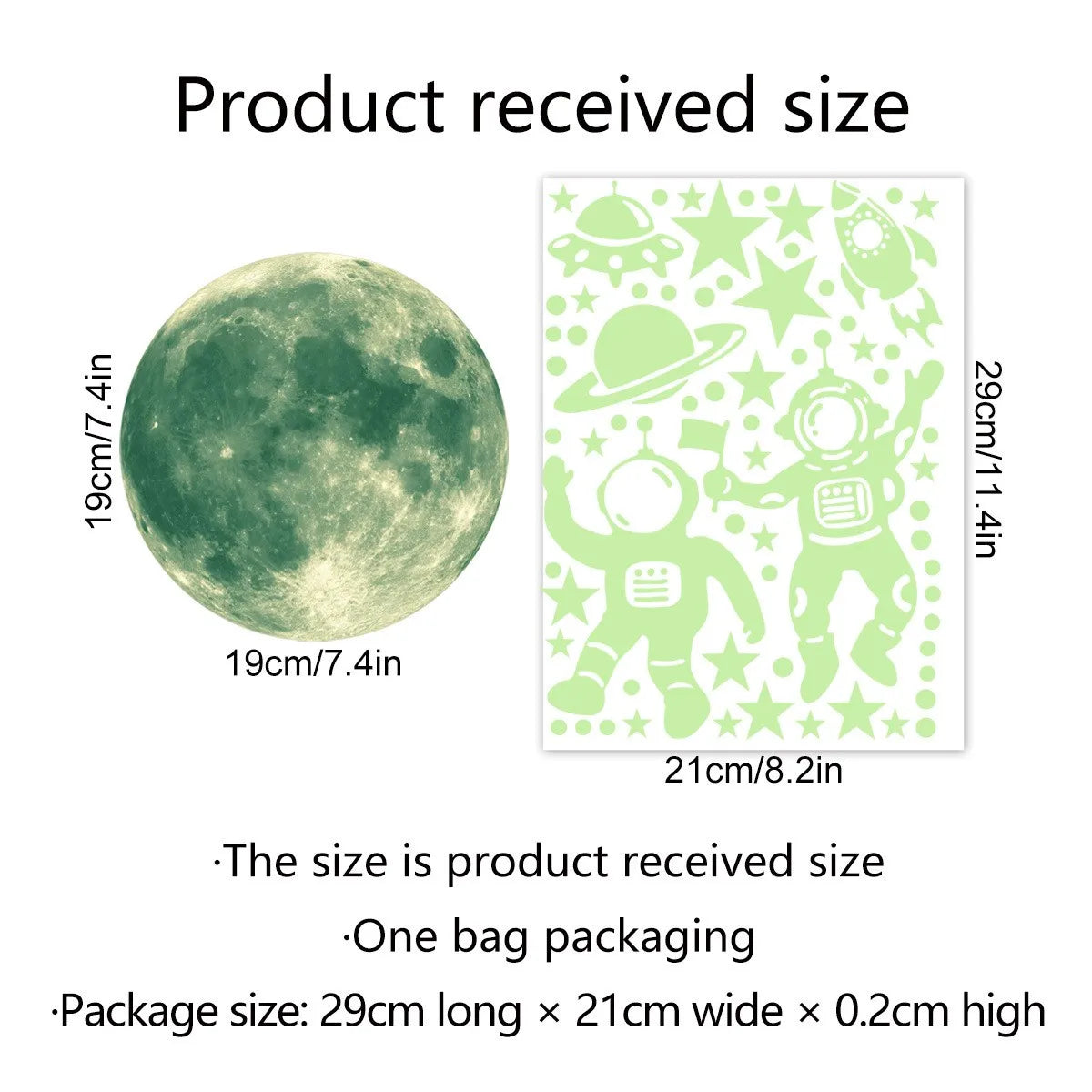 Glow in the Dark Planet Wall Decals – Luminous Moon and Stars for Kids Bedroom