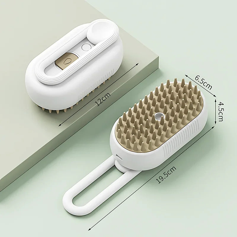 3-in-1 Pet Steam Grooming Brush – Electric Spray Comb for Dog and Cat Shedding