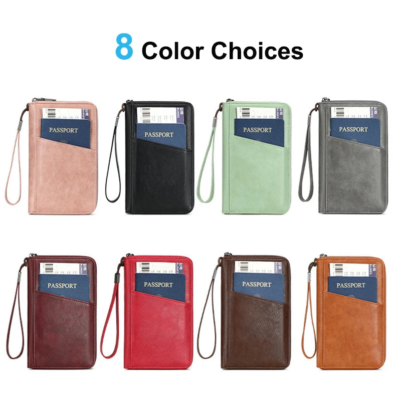 RFID Leather Passport Wallet – Anti-Theft Card Holder for Travel