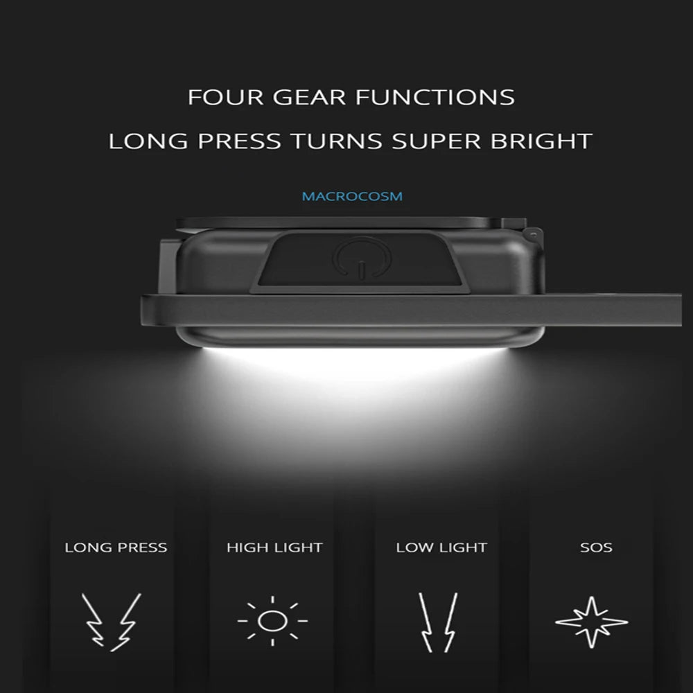 Mini COB Keychain Flashlight – Magnetic Rechargeable Light for Camping