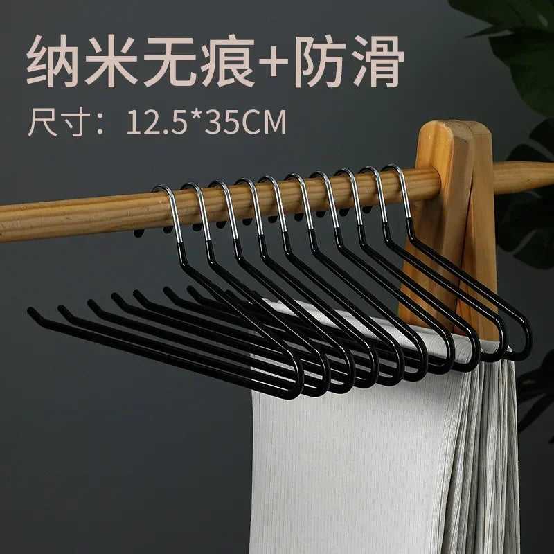 Non-Slip Metal Trouser Hangers – Open Ended Space Saving for Wardrobe Organization