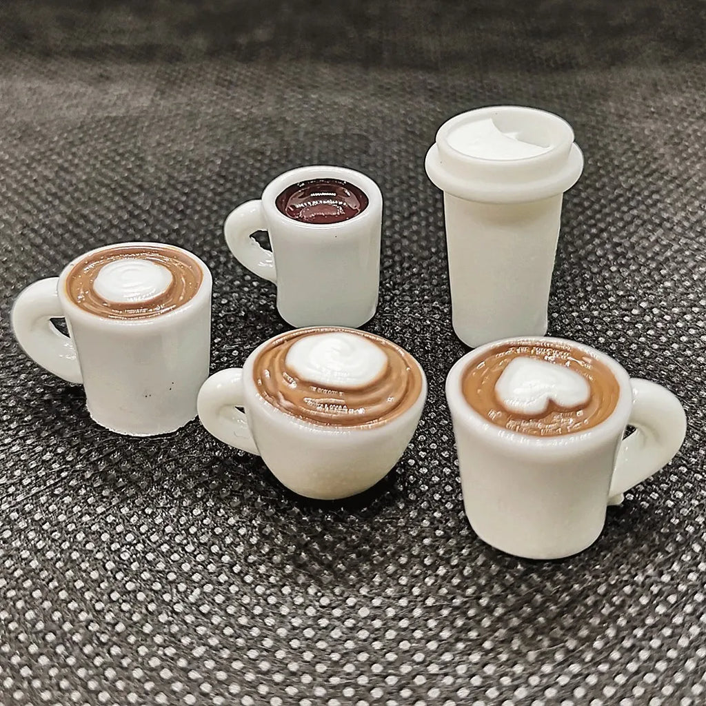 Miniature Resin Coffee Cups – Kawaii DIY Craft Decor for Phone Case Art